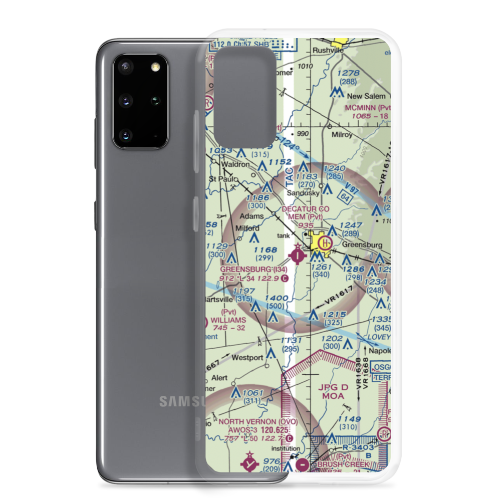 Greensburg Municipal Airport (I34) VFR Sectional Samsung Case Samsung Galaxy S20 Plus model shown