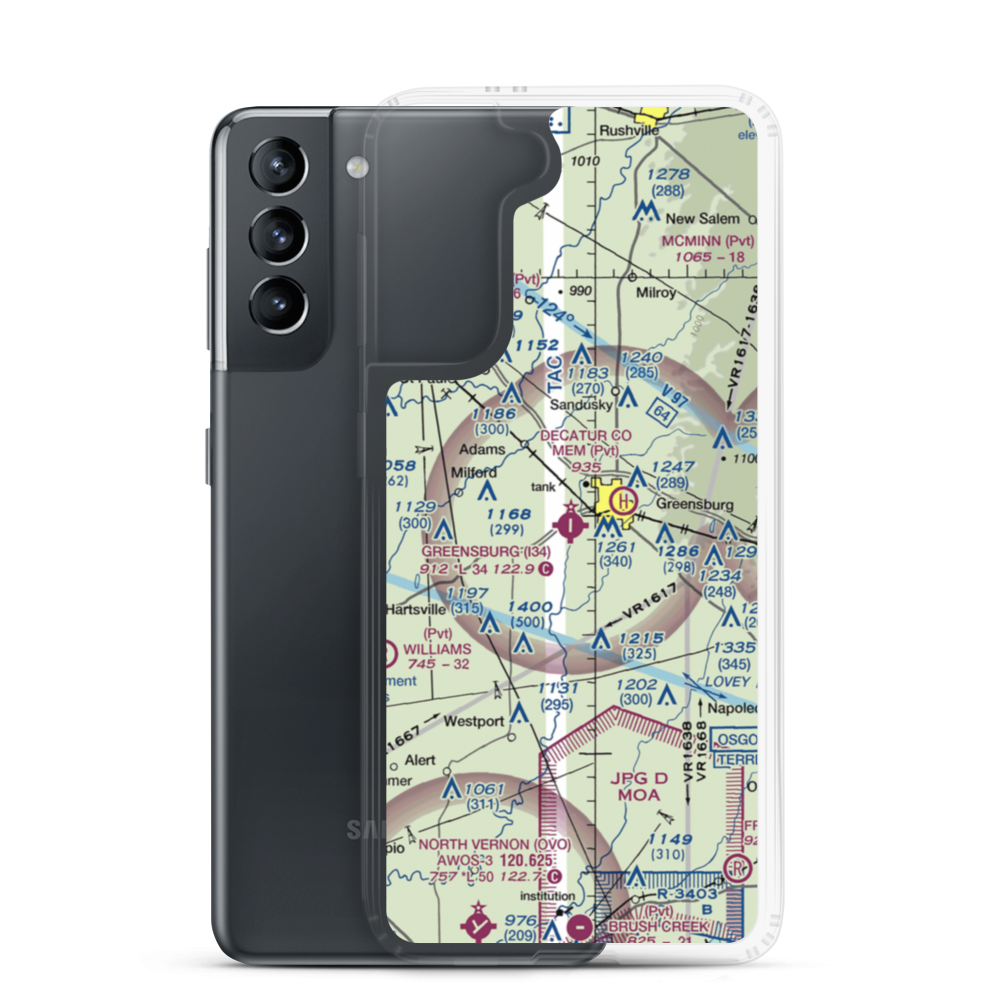 Greensburg Municipal Airport (I34) VFR Sectional Samsung Case Samsung Galaxy S21 model shown