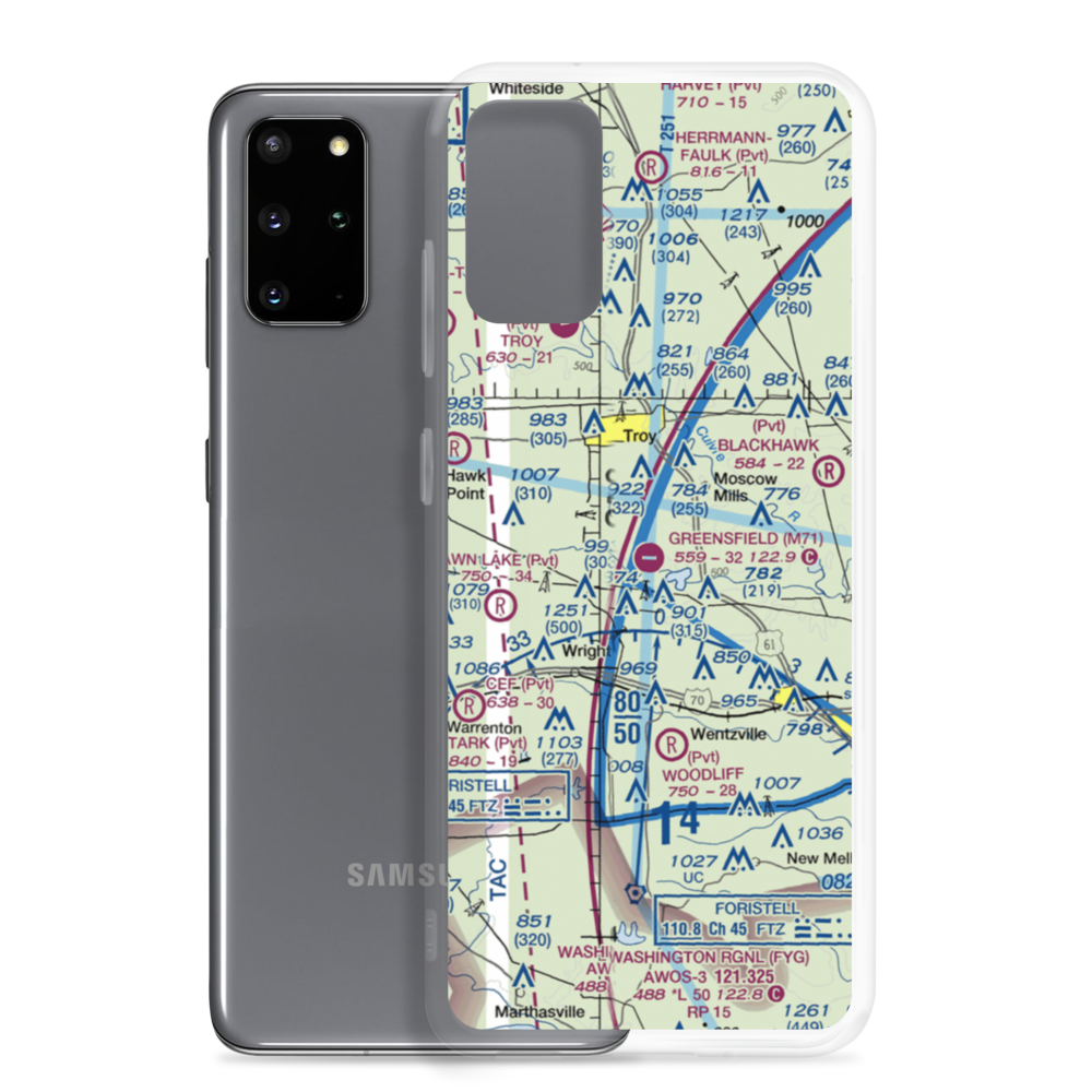 Greensfield Airport (M71) VFR Sectional Samsung Case Samsung Galaxy S20 Plus model shown
