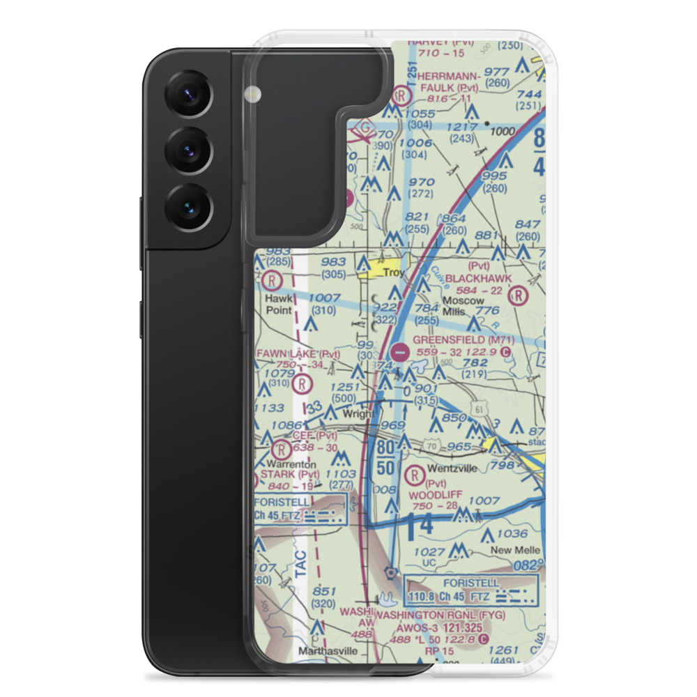 Greensfield Airport (M71) VFR Sectional Samsung Case Samsung Galaxy S22 Plus model shown