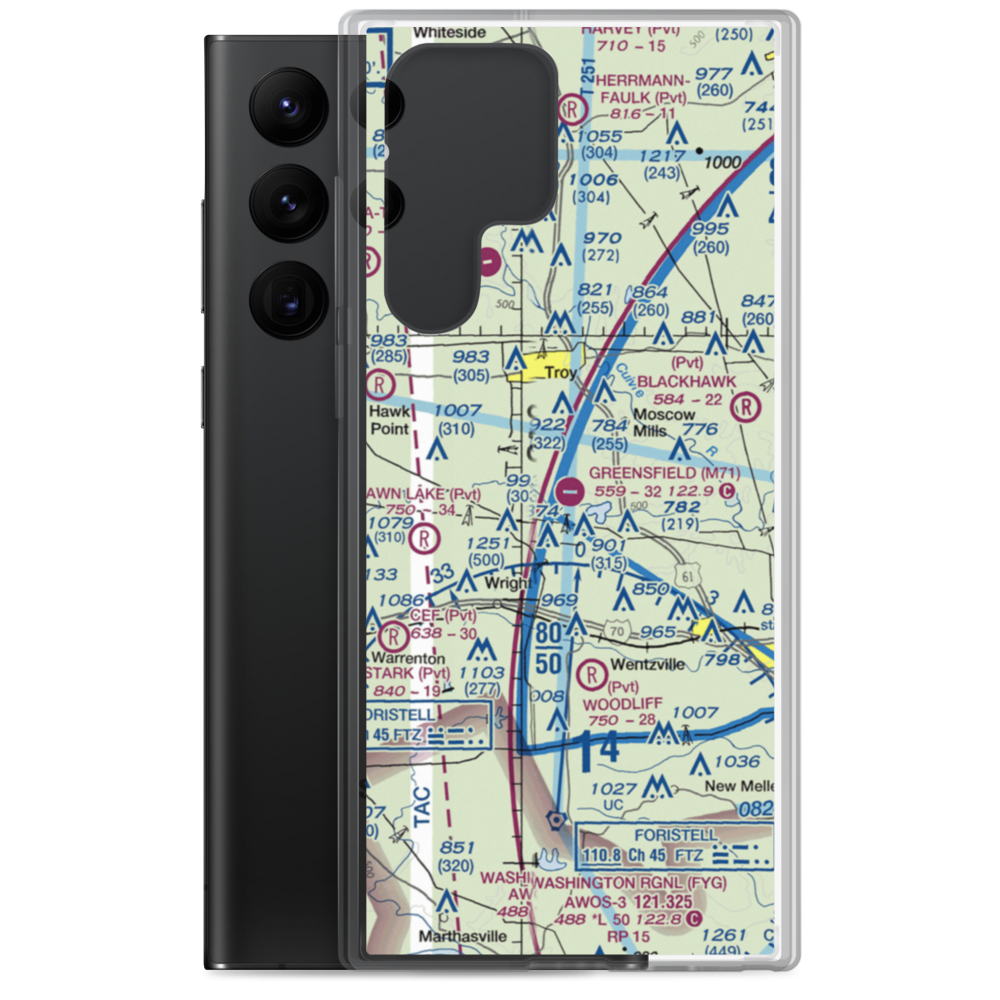 Greensfield Airport (M71) VFR Sectional Samsung Case Samsung Galaxy S22 Ultra model shown