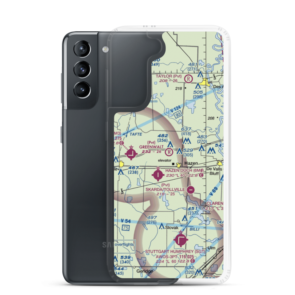 Greenwalt Company Airport (AR10) VFR Sectional Samsung Case Samsung Galaxy S21 model shown