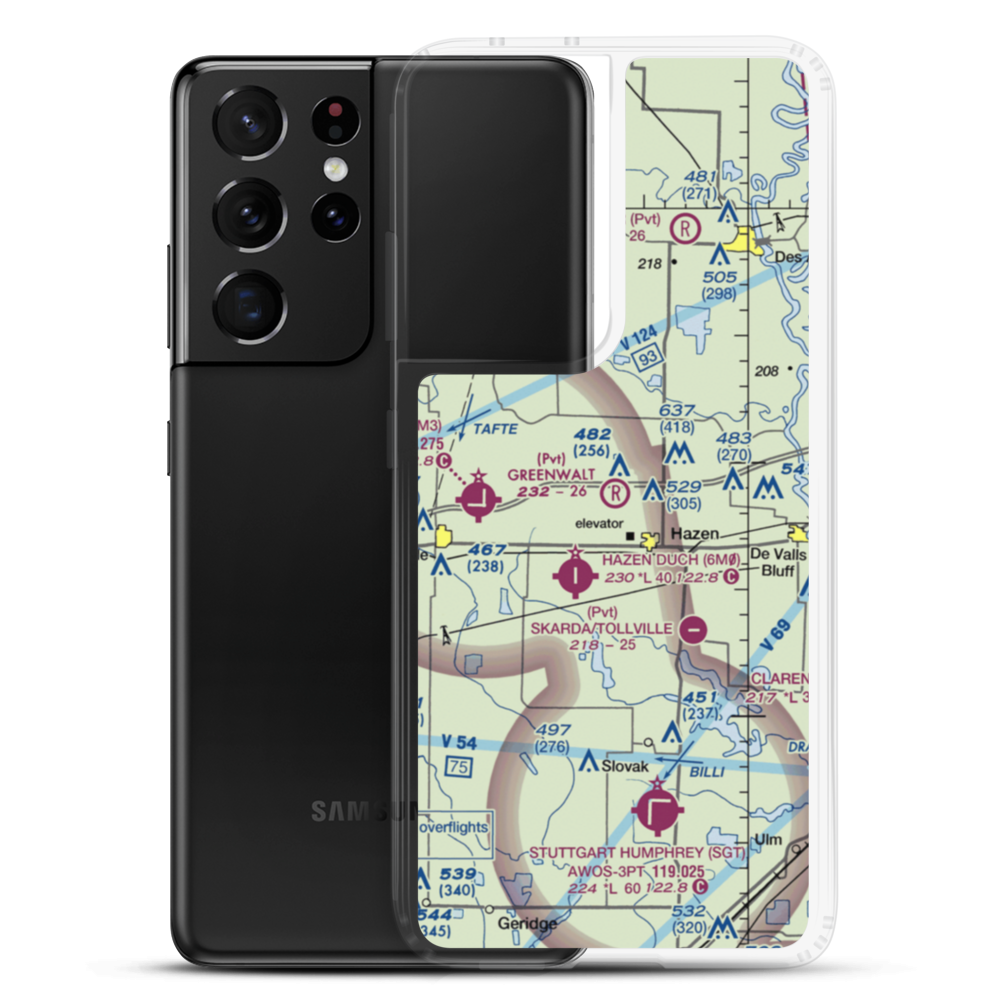 Greenwalt Company Airport (AR10) VFR Sectional Samsung Case Samsung Galaxy S21 Ultra model shown