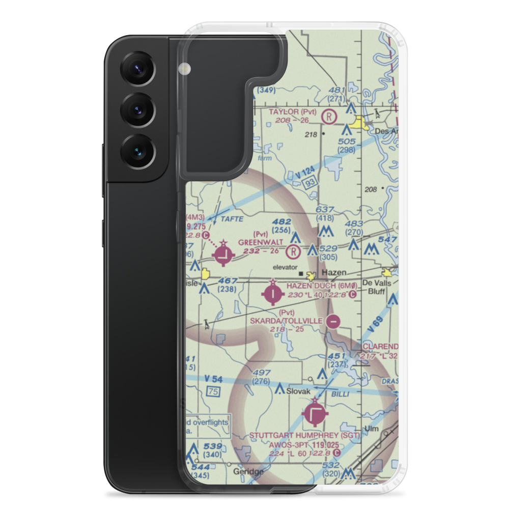 Greenwalt Company Airport (AR10) VFR Sectional Samsung Case Samsung Galaxy S22 Plus model shown