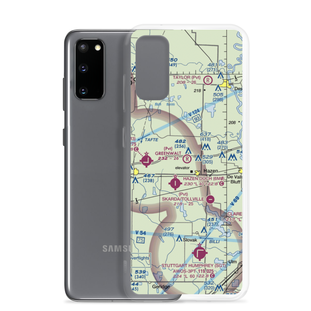 Greenwalt Company Airport (AR10) VFR Sectional Samsung Case Samsung Galaxy S20 model shown