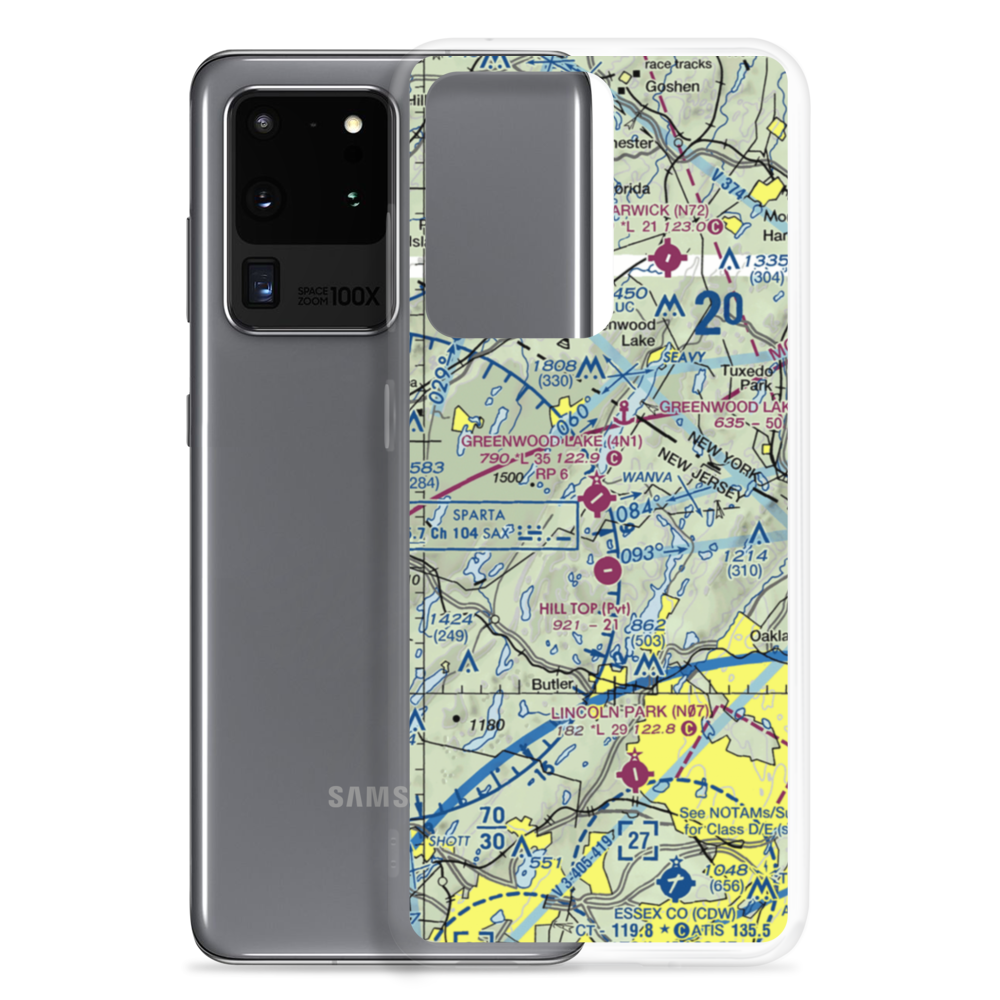 Greenwood Lake Airport (4N1) VFR Sectional Samsung Case Samsung Galaxy S20 Ultra model shown