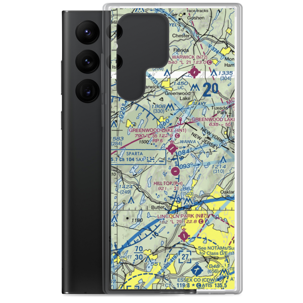 Greenwood Lake Airport (4N1) VFR Sectional Samsung Case Samsung Galaxy S22 Ultra model shown