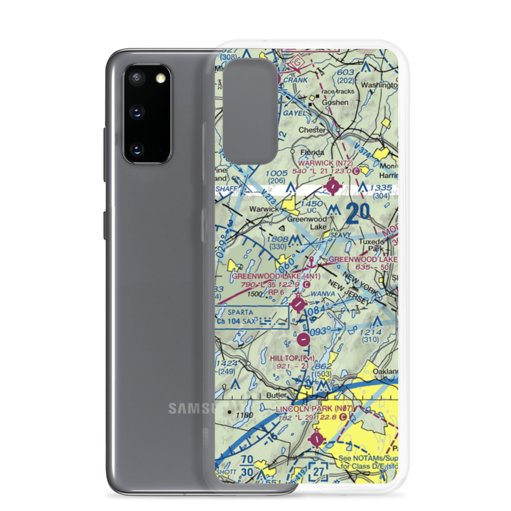 Greenwood Lake Seaplane Base (6NJ7) VFR Sectional Samsung Case Samsung Galaxy S20 model shown
