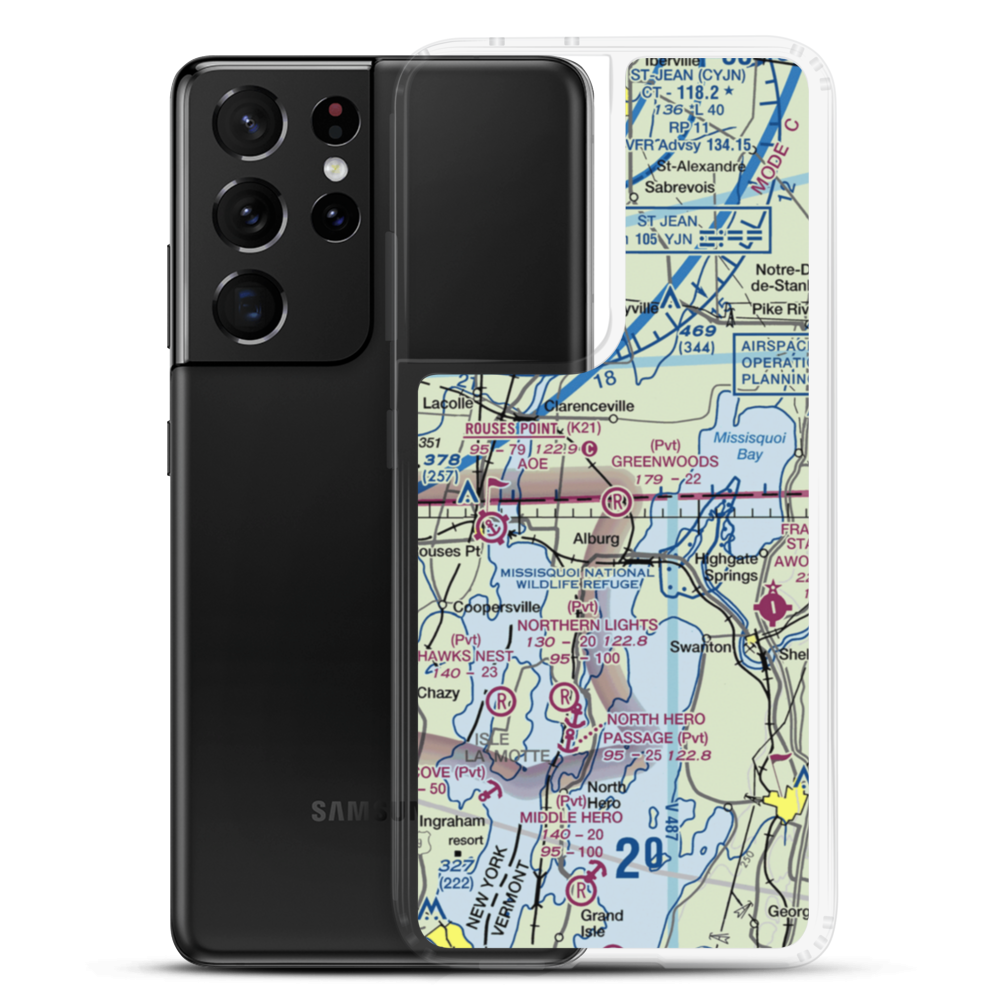 Greenwoods Airfield (VT38) VFR Sectional Samsung Case Samsung Galaxy S21 Ultra model shown