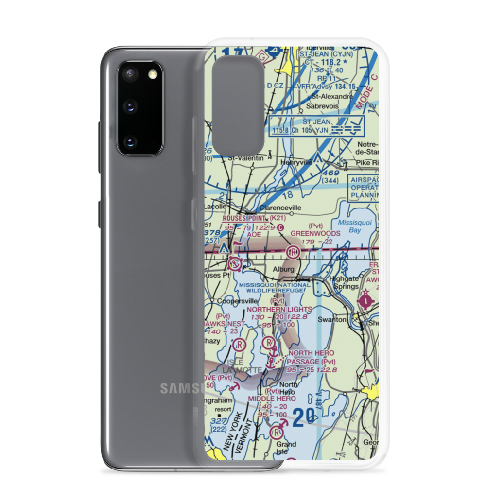 Greenwoods Airfield (VT38) VFR Sectional Samsung Case Samsung Galaxy S20 model shown