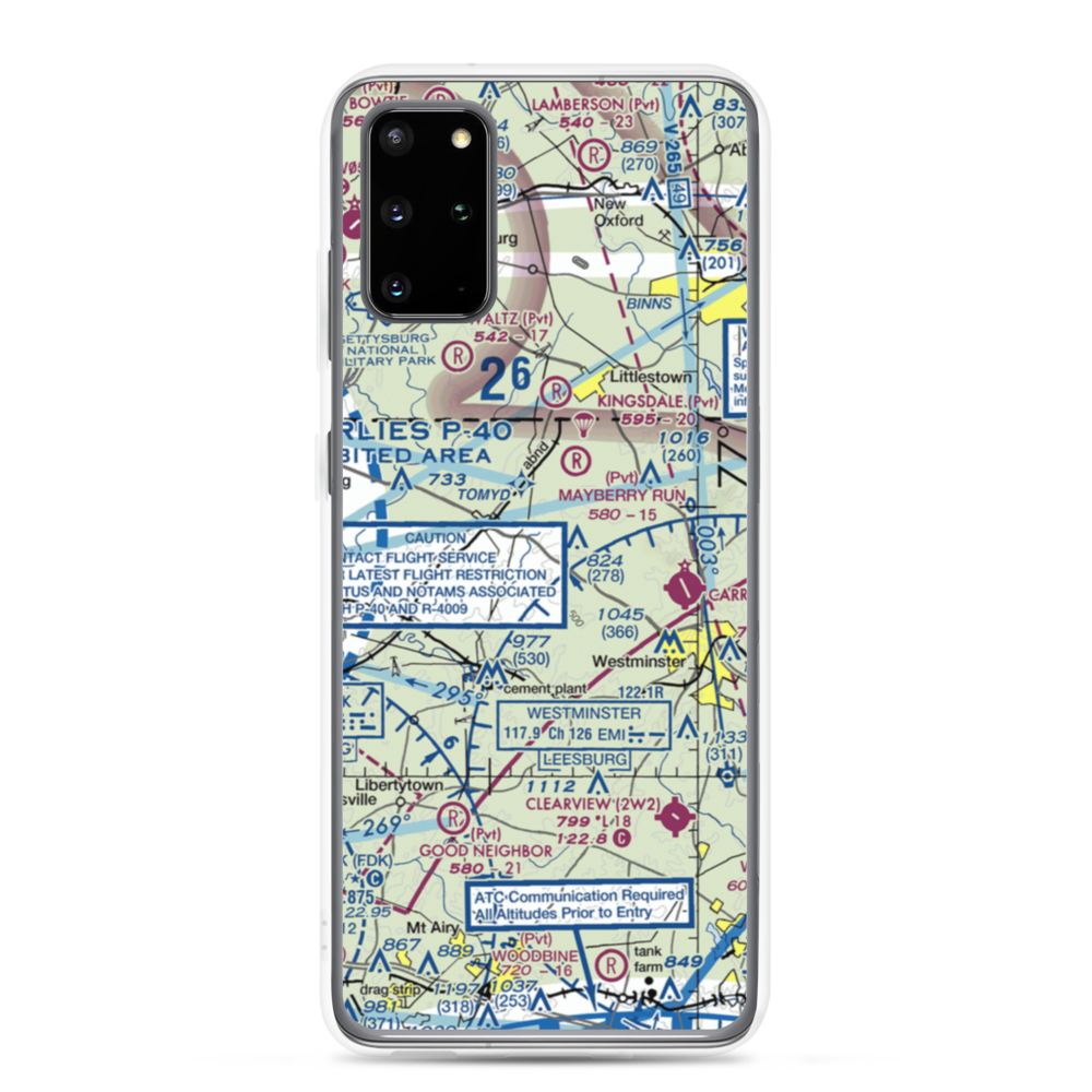 Greer Airport (MD20) VFR Sectional Samsung Case Samsung Galaxy S20 Plus model shown