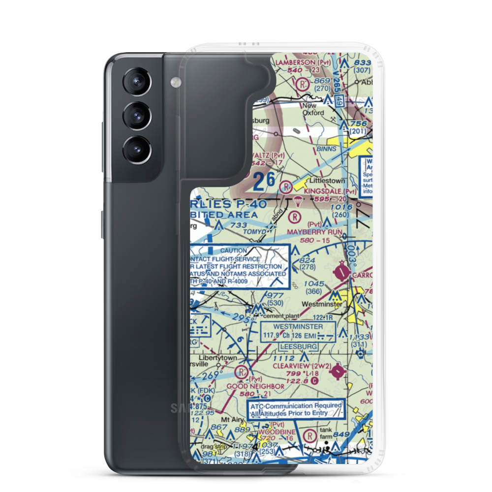 Greer Airport (MD20) VFR Sectional Samsung Case Samsung Galaxy S21 model shown