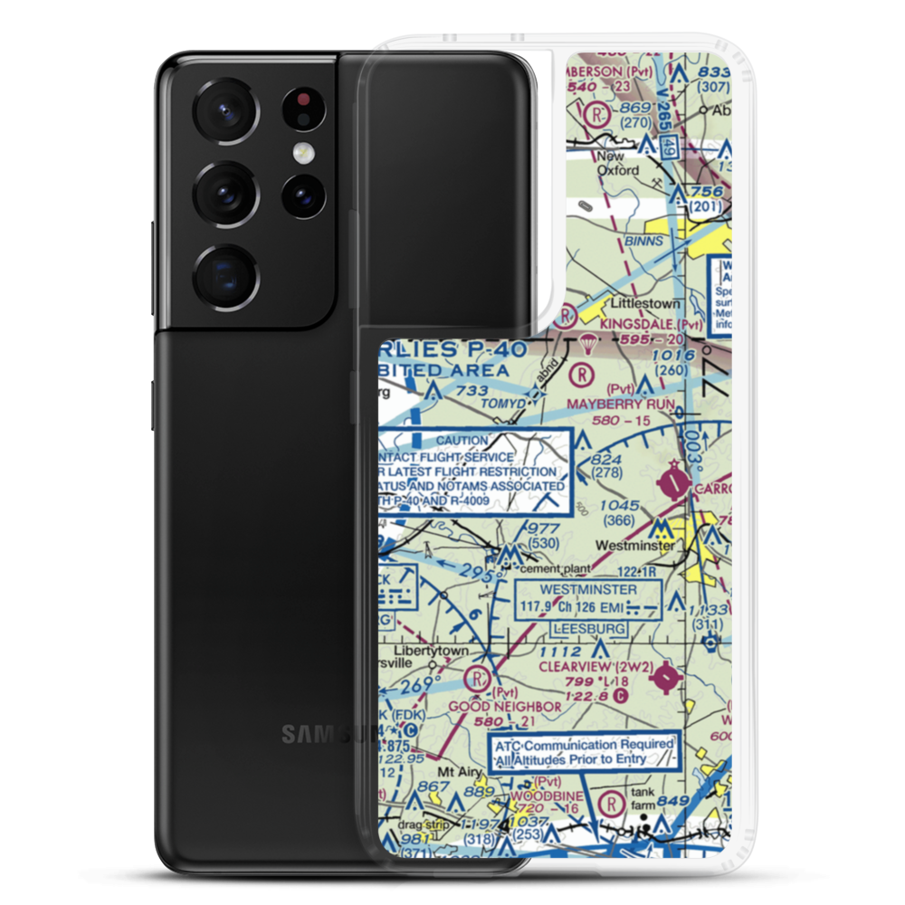 Greer Airport (MD20) VFR Sectional Samsung Case Samsung Galaxy S21 Ultra model shown