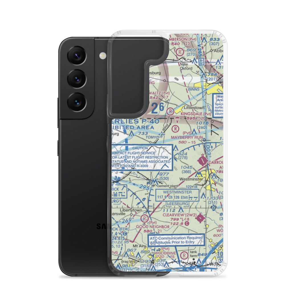 Greer Airport (MD20) VFR Sectional Samsung Case Samsung Galaxy S22 model shown