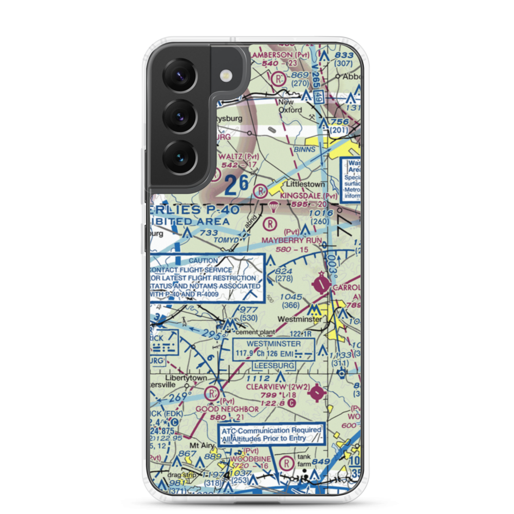 Greer Airport (MD20) VFR Sectional Samsung Case Samsung Galaxy S22 Plus model shown