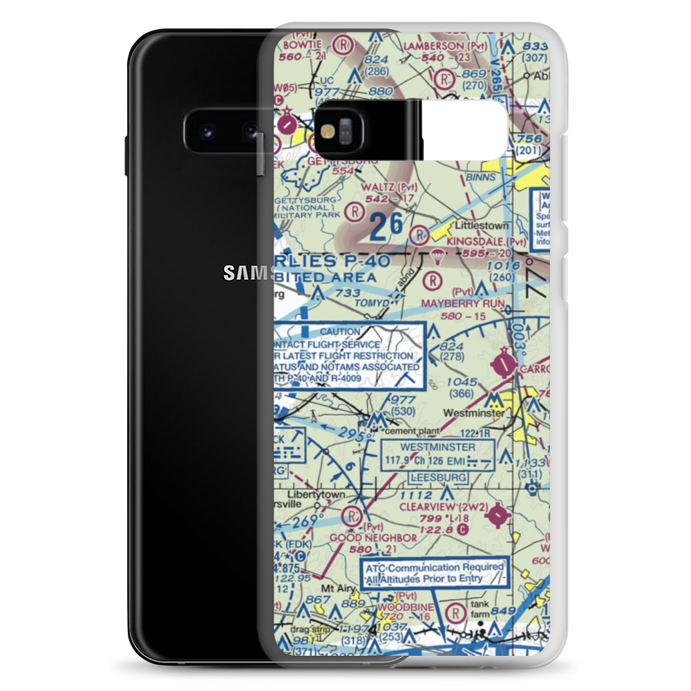 Greer Airport (MD20) VFR Sectional Samsung Case Samsung Galaxy S10+ model shown