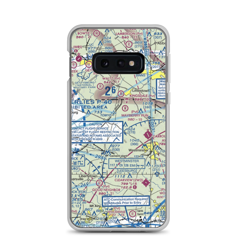 Greer Airport (MD20) VFR Sectional Samsung Case Samsung Galaxy S10e model shown