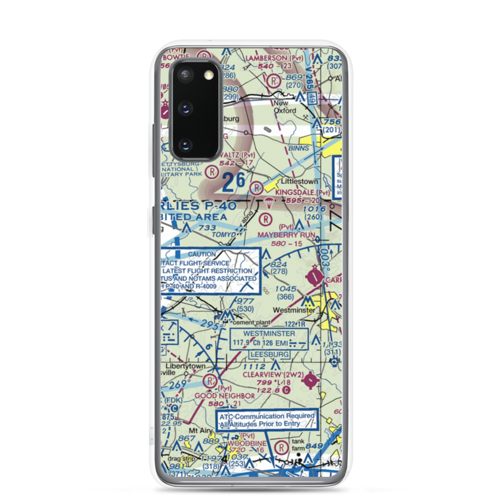 Greer Airport (MD20) VFR Sectional Samsung Case Samsung Galaxy S20 model shown