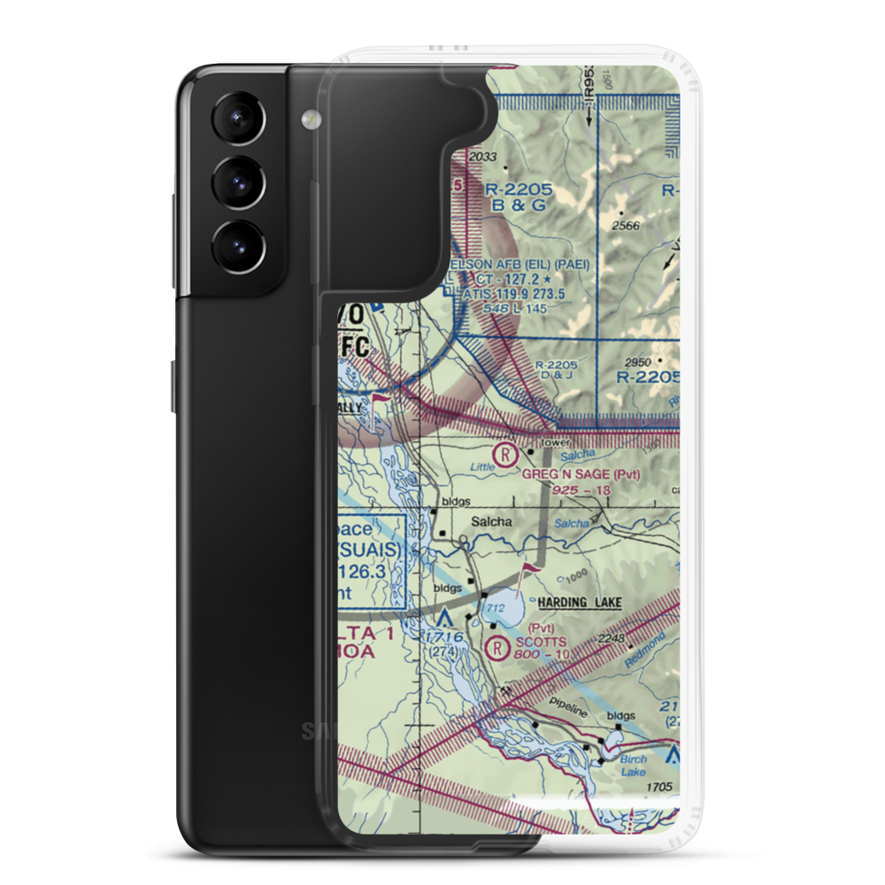 Greg'n Sage Airport (AK41) VFR Sectional Samsung Case Samsung Galaxy S21 Plus model shown