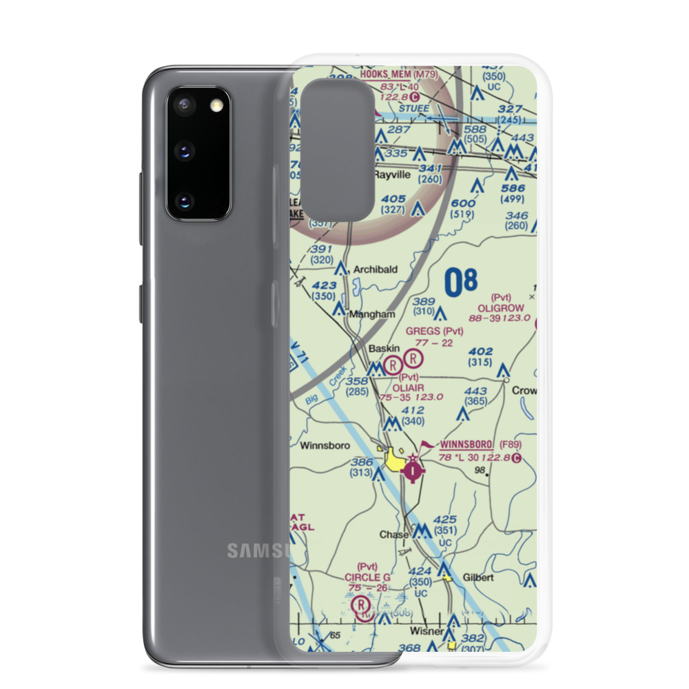 Greg's Flying Service Airport (05LA) VFR Sectional Samsung Case Samsung Galaxy S20 model shown