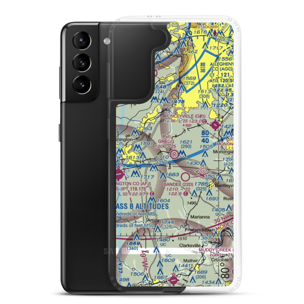 Gregg Airport (16PA) VFR Sectional Samsung Case Samsung Galaxy S21 Plus model shown