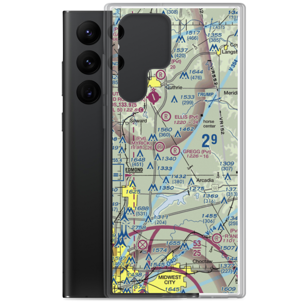 Gregg Airport (7OK1) VFR Sectional Samsung Case Samsung Galaxy S22 Ultra model shown