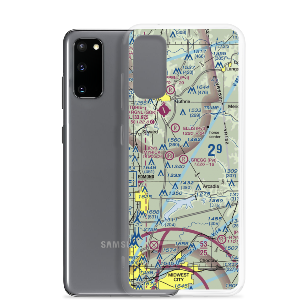 Gregg Airport (7OK1) VFR Sectional Samsung Case Samsung Galaxy S20 model shown