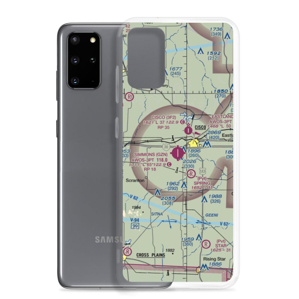 Gregory M. Simmons Memorial Airport (GZN) VFR Sectional Samsung Case Samsung Galaxy S20 Plus model shown