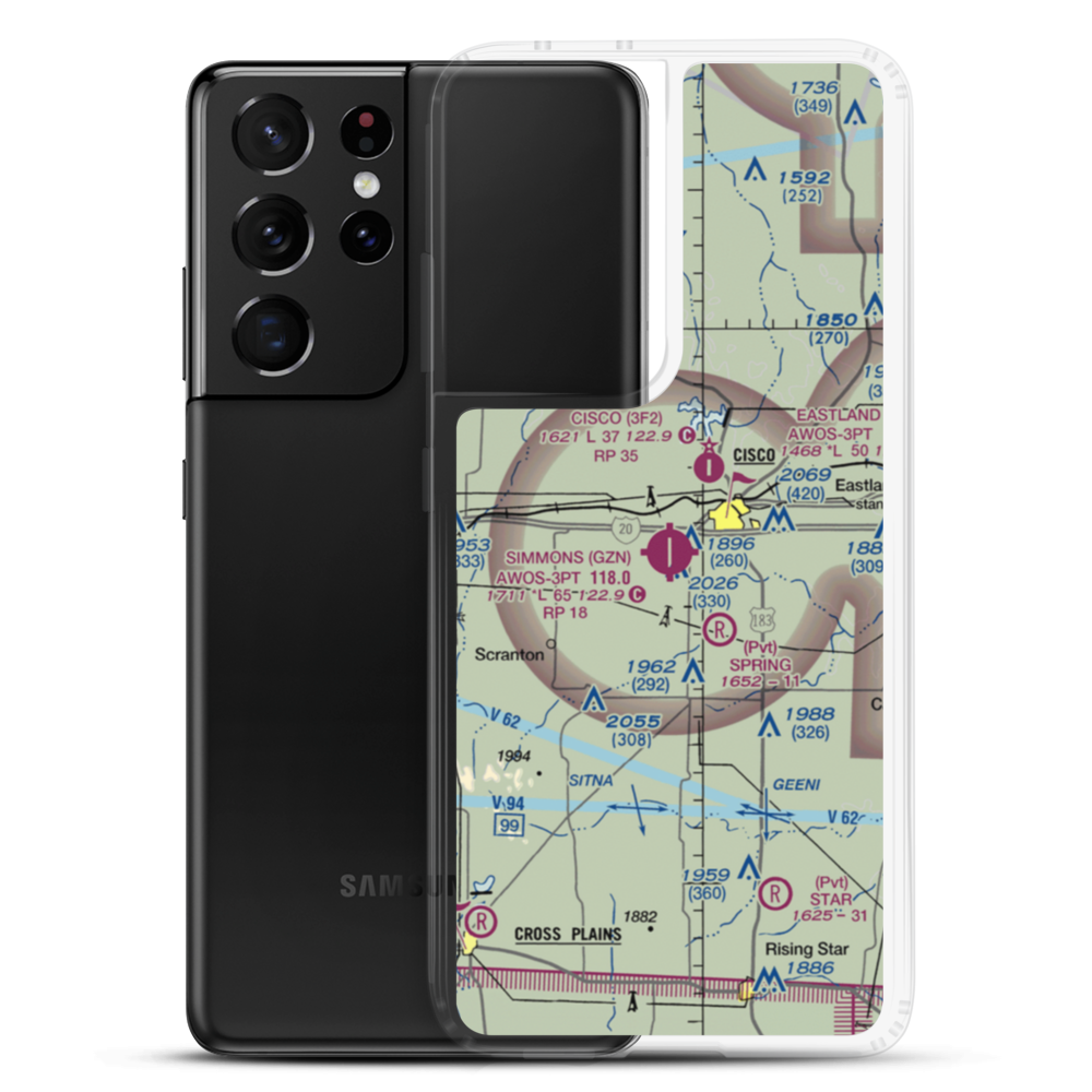 Gregory M. Simmons Memorial Airport (GZN) VFR Sectional Samsung Case Samsung Galaxy S21 Ultra model shown