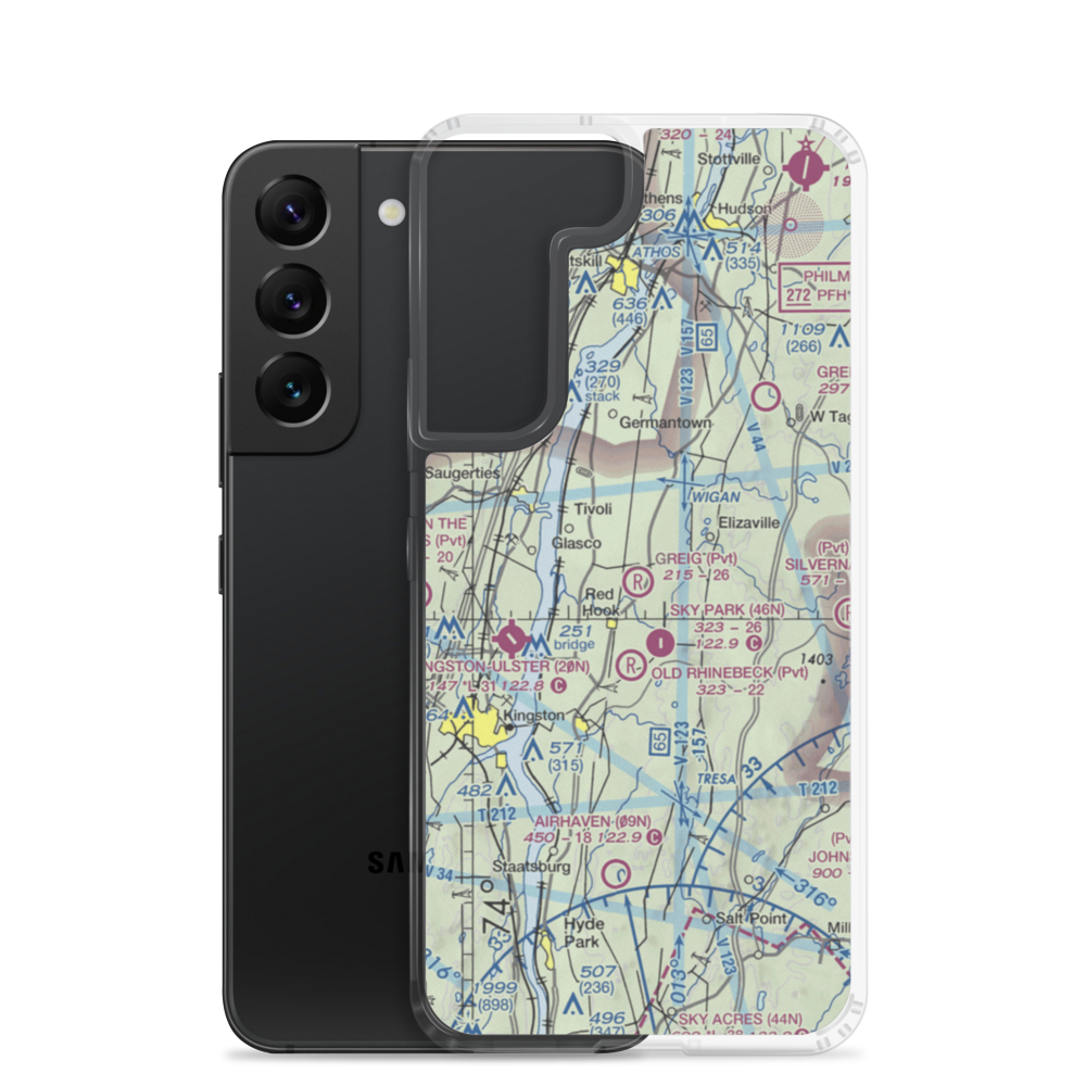 Greig Farm Airport (9NK4) VFR Sectional Samsung Case Samsung Galaxy S22 model shown