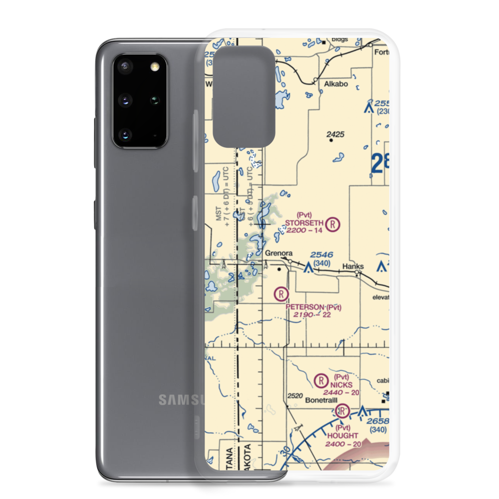 Grenora Centennial Airport (7N6) VFR Sectional Samsung Case Samsung Galaxy S20 Plus model shown