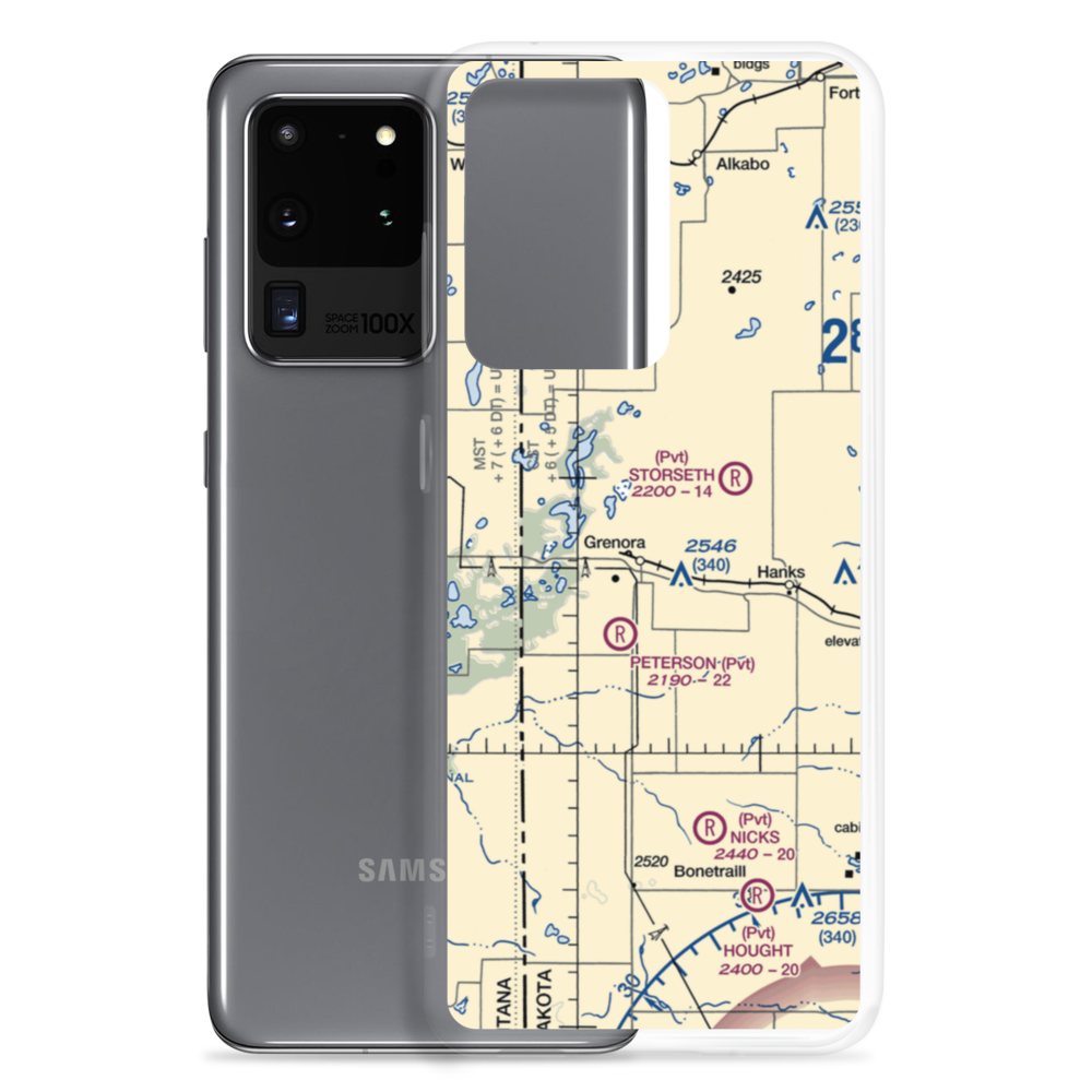 Grenora Centennial Airport (7N6) VFR Sectional Samsung Case Samsung Galaxy S20 Ultra model shown