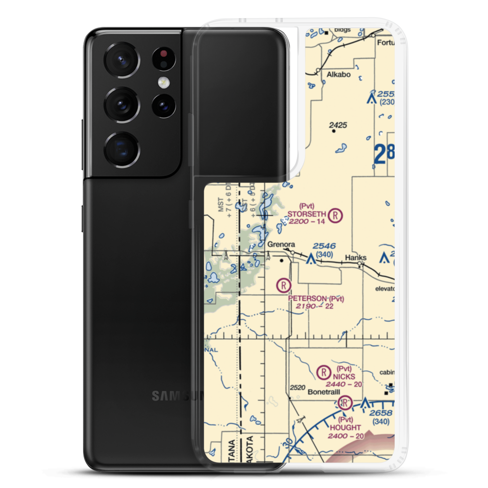 Grenora Centennial Airport (7N6) VFR Sectional Samsung Case Samsung Galaxy S21 Ultra model shown