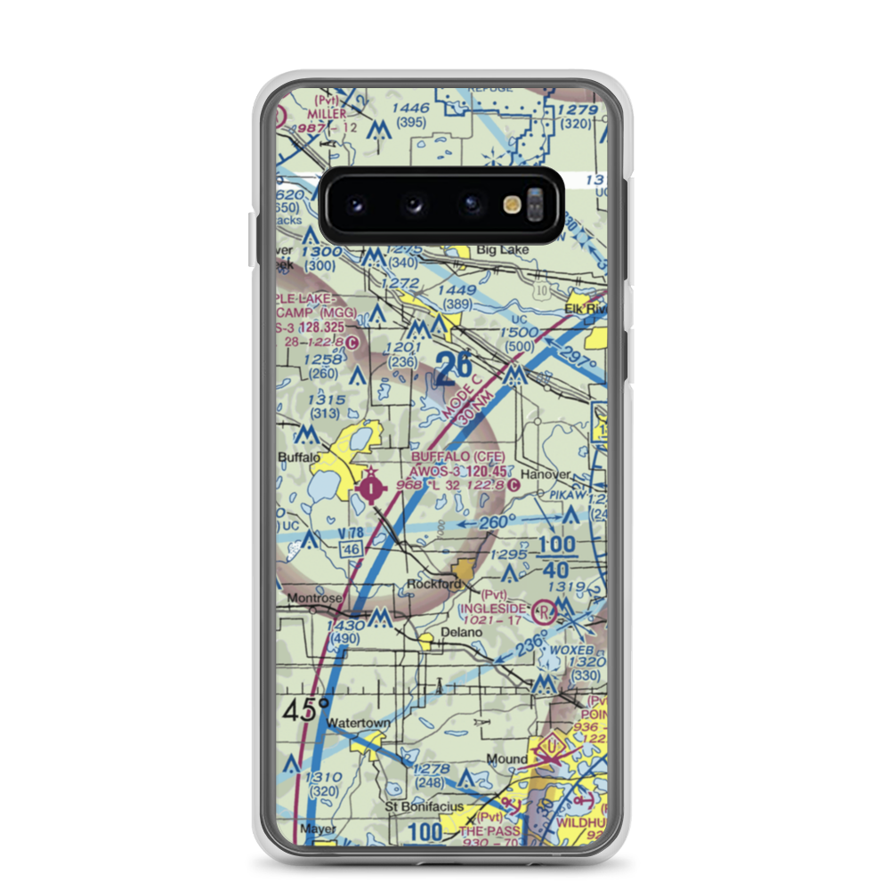 Greseth Seaplane Base (19MN) VFR Sectional Samsung Case Samsung Galaxy S10 model shown