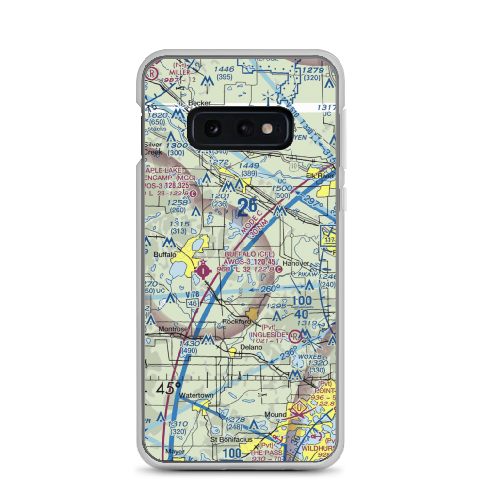 Greseth Seaplane Base (19MN) VFR Sectional Samsung Case Samsung Galaxy S10e model shown