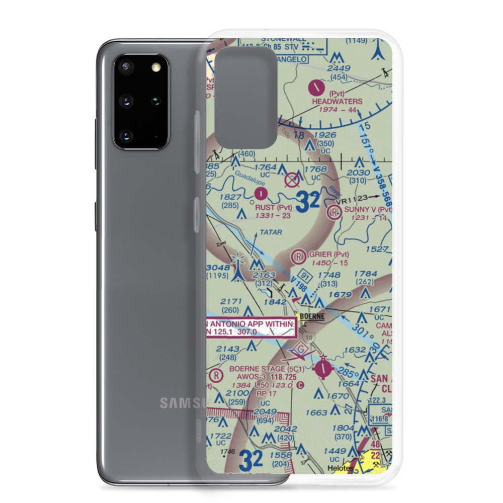 Grier Airport (71TX) VFR Sectional Samsung Case Samsung Galaxy S20 Plus model shown
