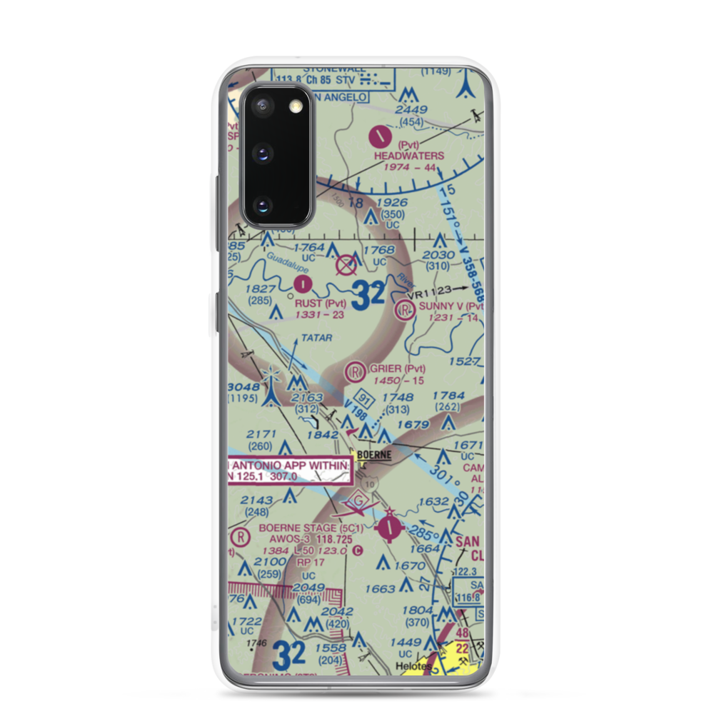 Grier Airport (71TX) VFR Sectional Samsung Case Samsung Galaxy S20 model shown