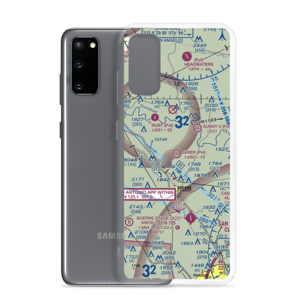 Grier Airport (71TX) VFR Sectional Samsung Case Samsung Galaxy S20 model shown
