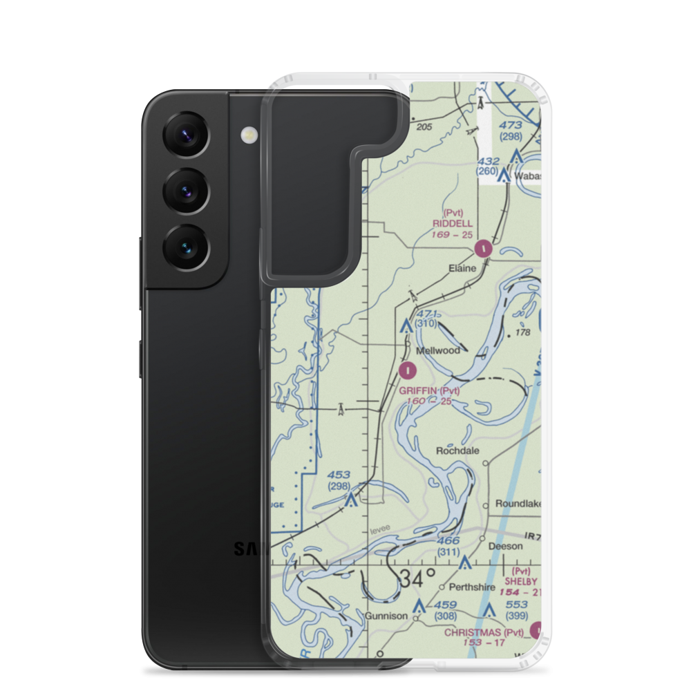 Griffin Agricultural Airport (24AR) VFR Sectional Samsung Case Samsung Galaxy S22 model shown