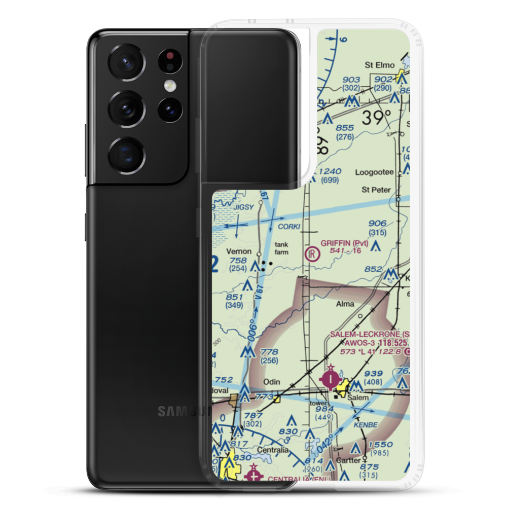 Griffin Airport (0IL2) VFR Sectional Samsung Case Samsung Galaxy S21 Ultra model shown