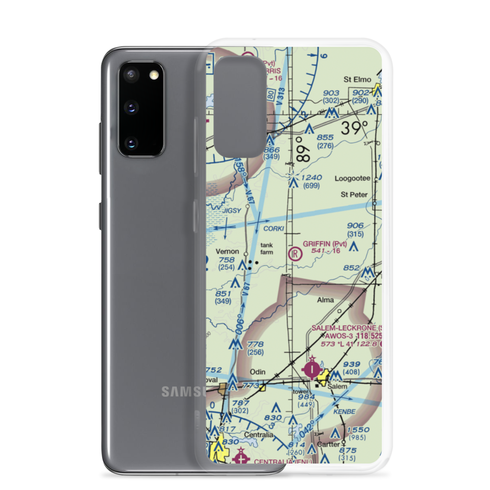 Griffin Airport (0IL2) VFR Sectional Samsung Case Samsung Galaxy S20 model shown