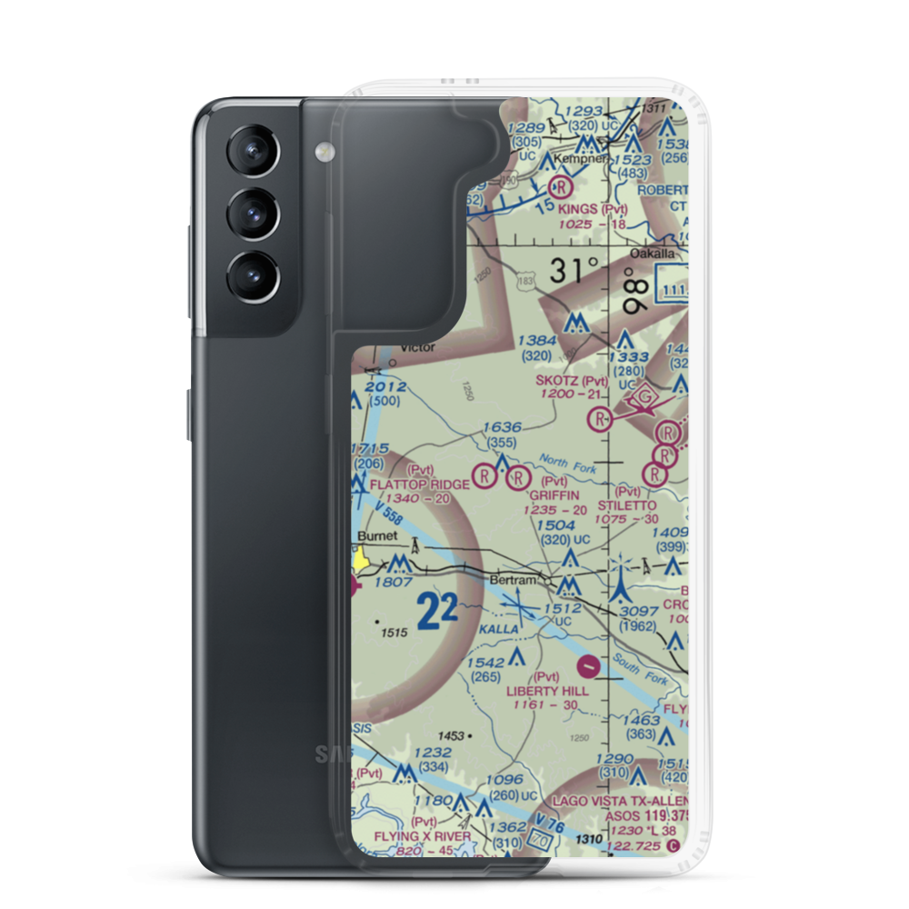 Griffin Airport (12TX) VFR Sectional Samsung Case Samsung Galaxy S21 model shown