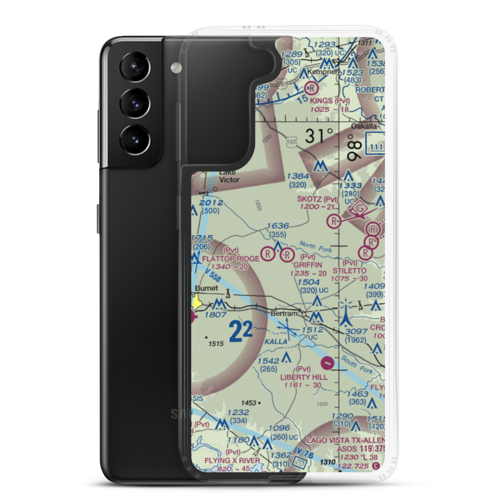 Griffin Airport (12TX) VFR Sectional Samsung Case Samsung Galaxy S21 Plus model shown