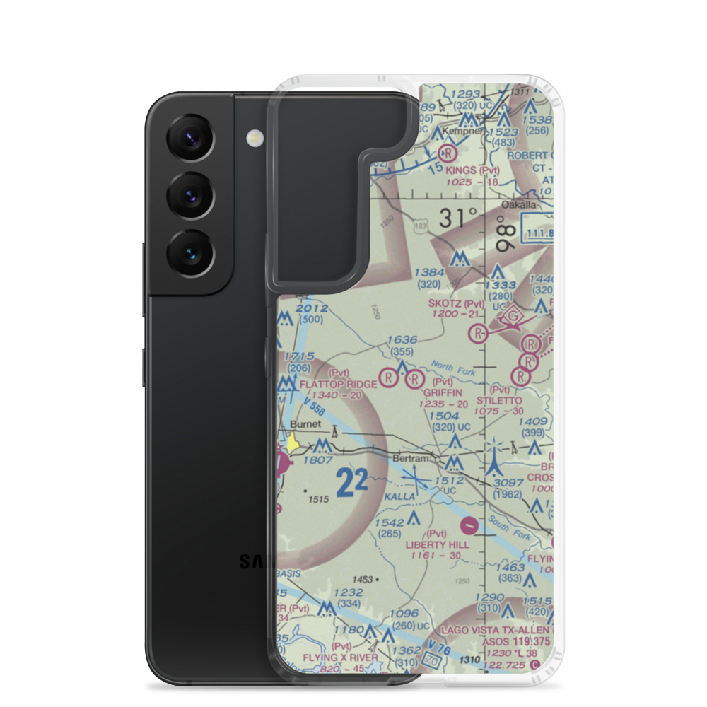 Griffin Airport (12TX) VFR Sectional Samsung Case Samsung Galaxy S22 model shown