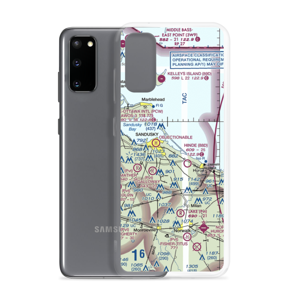 Griffing Sandusky Airport (SKY) VFR Sectional Samsung Case Samsung Galaxy S20 model shown