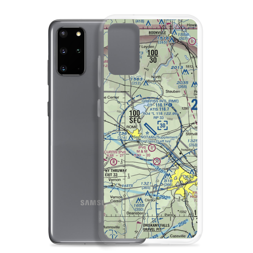 Griffiss International Airport (RME) VFR Sectional Samsung Case Samsung Galaxy S20 Plus model shown