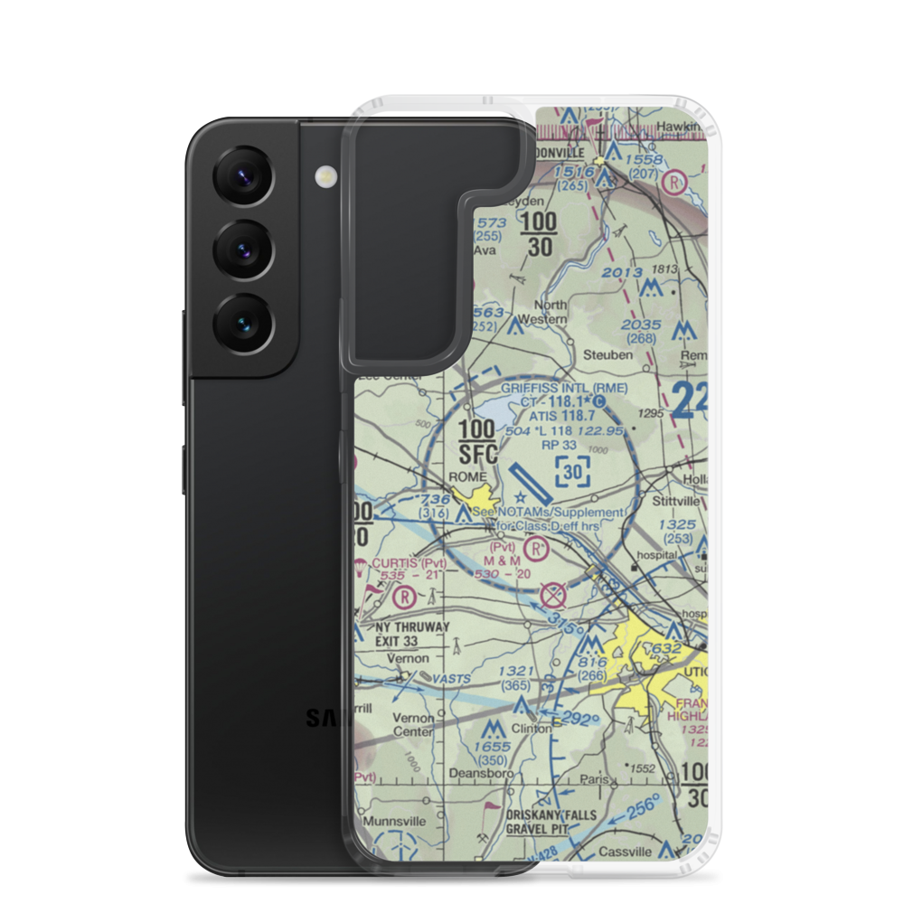 Griffiss International Airport (RME) VFR Sectional Samsung Case Samsung Galaxy S22 model shown