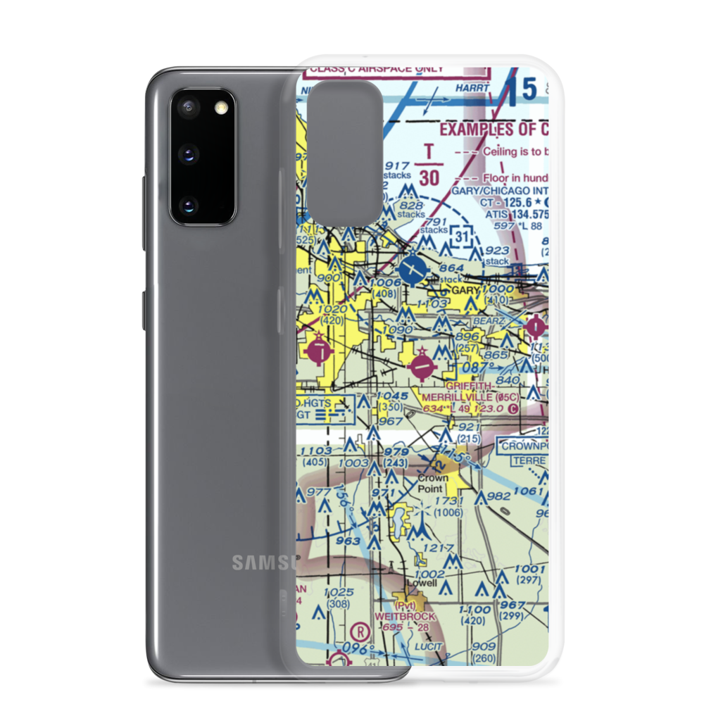 Griffith-Merrillville Airport (05C) VFR Sectional Samsung Case Samsung Galaxy S20 model shown