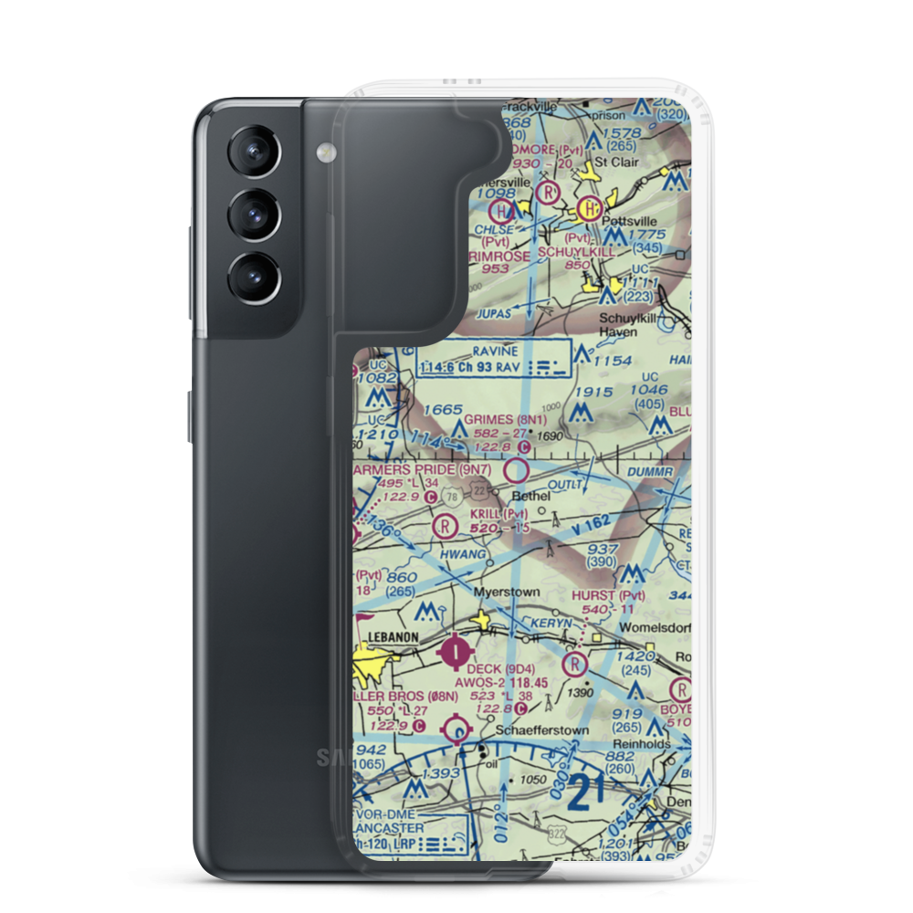 Grimes Airport (8N1) VFR Sectional Samsung Case Samsung Galaxy S21 model shown