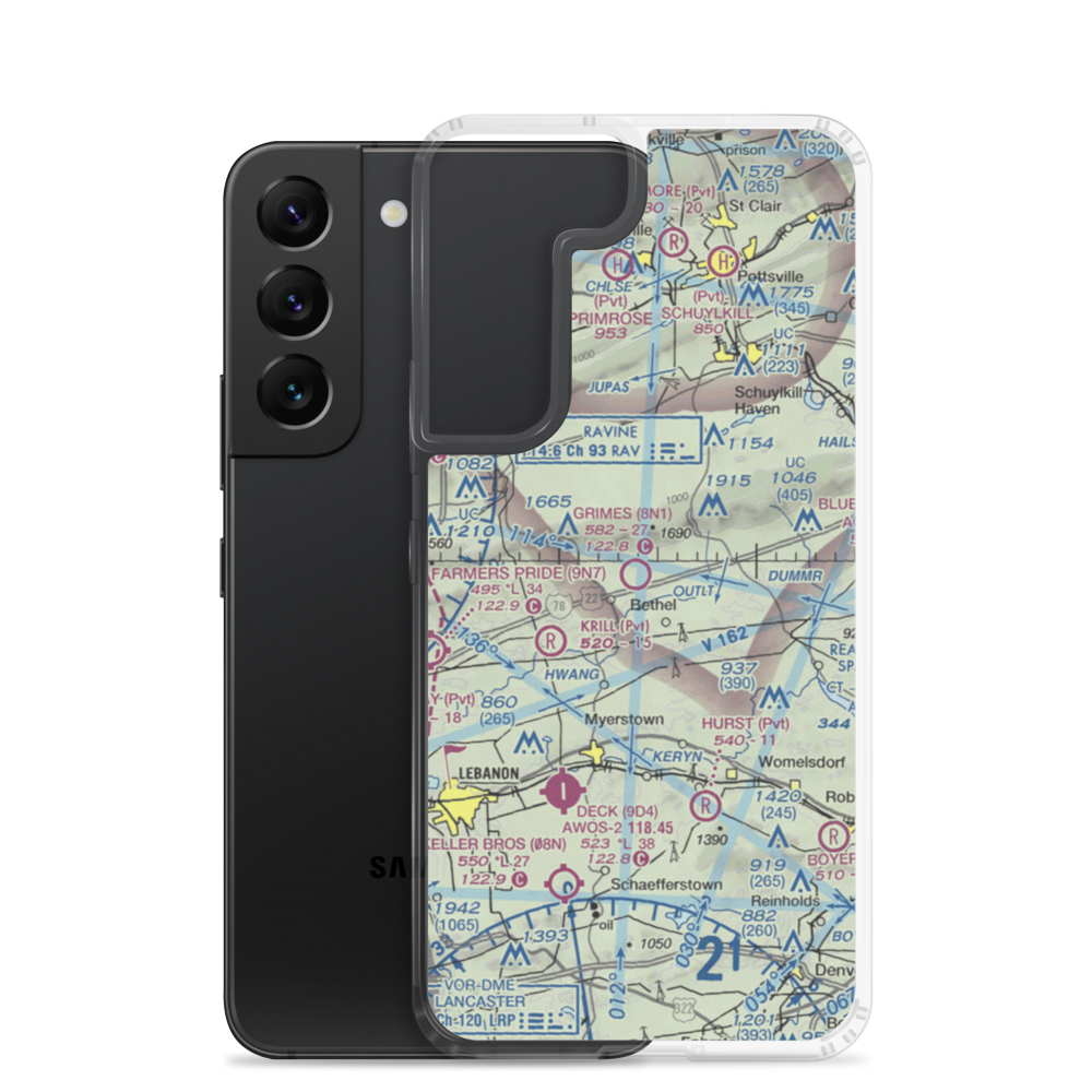 Grimes Airport (8N1) VFR Sectional Samsung Case Samsung Galaxy S22 model shown